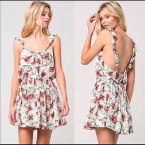 Free People Dear You Mini Dress drawstring waist flutter sleeves size large